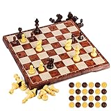UNEEDE Magnetisch Schachspiel 31.2x31.2CM Einklappbar Schachbrett Pädagogische...