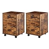 TUKAILAI Rollcontainer Abschließbar mit 3 Schubladen, 2er Set， Aktenschrank...