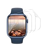 Banuyaw [4 Stück Schutzfolie Apple Watch 8 45mm Panzerglasfolie, Displayschutzfolie Apple...