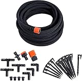 Meisterhome® Perlschlauch 30 m Flex mit Befestigungsmaterial | Perl-Regner...