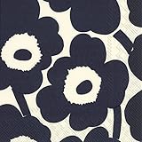 IHR Ideal Home Range - Papierservietten Marimekko UNIKKO dunkelblau natur 20 Stück...