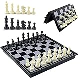 Czwander Schachspiel,Schachbrett Magnetisch, Reiseschach,25 × 25 cm Einklappbar...
