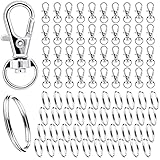 Schlüsselring Edelstahl Klein 80Stk Karabiner Schlüsselanhänger Basteln Selber Machen...