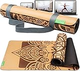 BACKLAXX ® Yogamatte Kork mit Naturkautschuk - FAZ Testsieger 04/2025 - Yoga Matte...