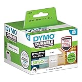 DYMO 2112285 Etiketten Rolle 89 x 25mm Polypropylen-Folie Weiß 700 St. Permanent...
