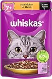Whiskas 7+ Katzenfutter Geflügel in Sauce, 1x85g (1 Packung) – Hochwertiges Nassfutter...