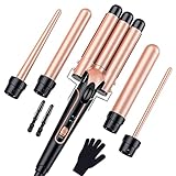 Lockenstab set 5 in 1 mit 3 Fässer - YICAIZI Welleneisen für große/mittlere oder kleine...