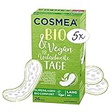 BIO Slipeinlagen von Cosmea, VEGAN ohne Duft, Vorteilspack 5 x 26 Stück Hygiene-Einlagen...
