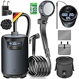 KESSER® Campingdusche Solardusche mit Pumpe & wiederaufladbarem Akku 4000mAh...