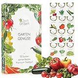 OwnGrown Gemüse Samen Set - 12 Pflanzensamen Sorten für Hochbeet und Garten - Praktische...