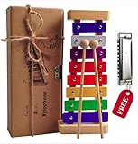 Holz Xylophon für Kinder - mit Mundharmonika und Lieder Buch: Perfekt...