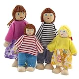 NAMOARLY Teiliges Holzpuppen Spielset Puppenfamilie Für Rollenspiele Für Mini Ideales...