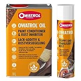 OWATROL – OIL – Set – Farbloser Rostschutzlack (1 Liter) und -spray...