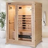 Hecht premium Infrarotkabine Sauna mit Vollspektrumstrahler, Keramikstrahler und...
