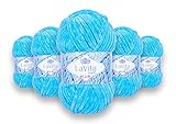 LaVita Yarn VELUR Handstrickgarn, Wolle 5-Teilige Packung,100% Micro Polyester...