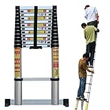Badeleiter Bootsleiter 5m / 6m / 7m / 8m Hohe Teleskopleiter mit Stabilisator,...