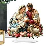Acryl Krippe Flach Statue Krippe Dekor Flach Acryl Weihnachtskrippe Acryl Krippe Display...