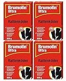 Brumolin Ultra Rattenköder 4x500 gr, Rattengift, Rattenportionsköder,...