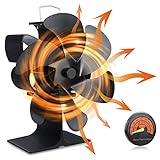 Ofenventilator Kaminventilator Ohne Strom mit 6 Blättern,Tanbaby Kamin...