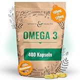Omega 3 Kapseln Hochdosiert – 400 Fischöl Kapseln Hochdosiert - Reines Omega...