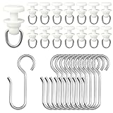 100 Stück Gardinenröllchen für Schiene, 50 Gardinenhaken Gleiter und 50 Metall Vorhang...