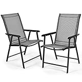 RELAX4LIFE 2er Klappstuhl, Gartenstuhl mit Rücken- & Armlehnen, robuster Campingstuhl...