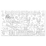 YNOUYRS Ausmaltischdecke Weihnachten Kinder, Riesige 183 x 76 cm DIY Papier-Tischdecke,...