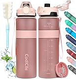 CodiCile Trinkflasche, BPA-frei, 1 Liter Trinkflasche Sport Auslaufsichere,...