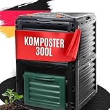 2friends Premium Garten Komposter Schnellkomposter 300L, Stabiler Kunststoff, Klappdeckel,...