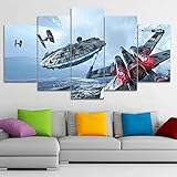 AiWLPTian Leinwand Modern HD gedruckt Wandbilder 5 Stück Star Wars Gemälde Home Decor...