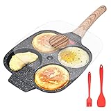 Bobikuke Spiegeleipfanne, Pancake Pfanne mit Deckel 4 Loch Augenpfanne...