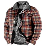 tsaChick Herren Mantel Lang Männer Langarm Coat Winterjacke Herren Classic Lapel Plaid...
