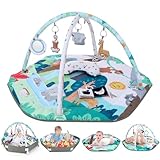 Lilian&Gema Spielbogen Baby, 4 in 1 Spieldecke Baby, Baby Spielmatte mit 6 Spielzeugen,...