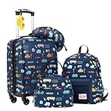 COOLIFE 5tlg Kinderkoffer mit Rucksack, Kindertrolley aus Kunststoff, Kindergepäck,...