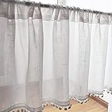 choicehot Voile Landhausstil Baumwolle Scheibengardine Vintage Leinen Vorhänge...