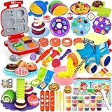 ZLPBAO Knete Set Knetwerkzeug für Kinder, 85 Stück Knete Zubehör mit 24 Dosen Knete...