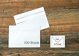 100 Briefumschläge - C6 - weiß mit grauem Innendruck - selbtklebend - ohne Fenster