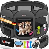LOVPET® Welpenlaufstall Tierlaufstall Faltbar für Kleintiere Hunde, Katzen...