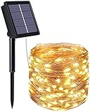 flintronic Solar Lichterkette Aussen, 10M 100 LED Solar Lichterket IP64 Wasserdicht, 8...