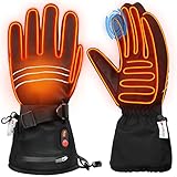 Beheizbare Handschuhe Herren Damen, Beheizte Handschuhe mit 7,4V 6400 mAh Akkus,...