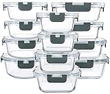 MCIRCO Vorratsdosen-Set aus Glas für Lebensmittel, 24-teilig