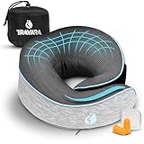 TRAVARA Nackenkissen Flugzeug - Memory Foam - Kompakter Reisekissen für Lange Flüge -...