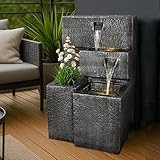 Springbrunnen 'Grada' Bepflanzbar mit LED Beleuchtung, Wasserfall Gartenbrunnen...