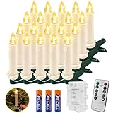 Koopower 30er LED Lichterkette Weihnachtsbaum Kerzen mit Timer, Batterien und...