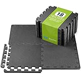 ZenOne Sports Bodenschutzmatte [30x30x1cm] 18x Fitness Bodenmatte für Home Gym,...
