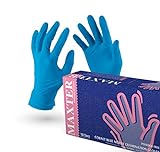 VENSALUD Nitrilhandschuhe Einweghandschuhe Puderfrei Box mit 100 Handschuhen. Farbe: Blau...