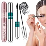 YANINEE 2Stück Mascara Schwarz, 2-in-1 Wasserfest Langanhaltende Wimperntusche Lange...
