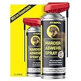 Atripol® 2 x 400ml Marderspray | Für Auto, Dachboden & Haus I Anti-Marder-Spray zur...