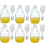 SET 24tlg. FLASCHE GÄRBALLON + STOPFEN + GÄRRÖHRCHEN + BÜGELVERSCHLUSS 5L...