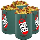 Gismara24 4X Gartenabfallsäcke mit Griffen 272L Gartenabfälle UV-Stabil...